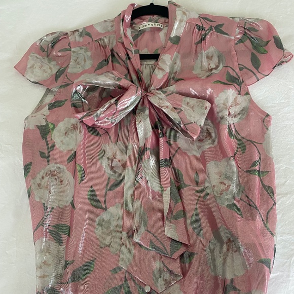 Alice + Olivia Tops - Alice and Olivia Metallic blouse